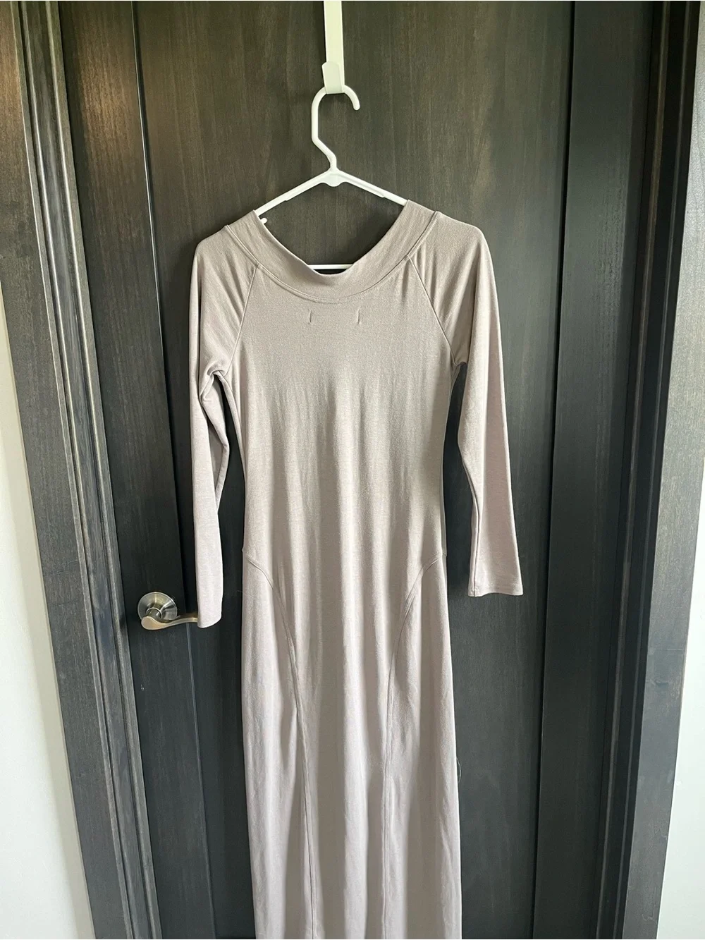 Free People Taupe Maxi Dress with Tie Front
